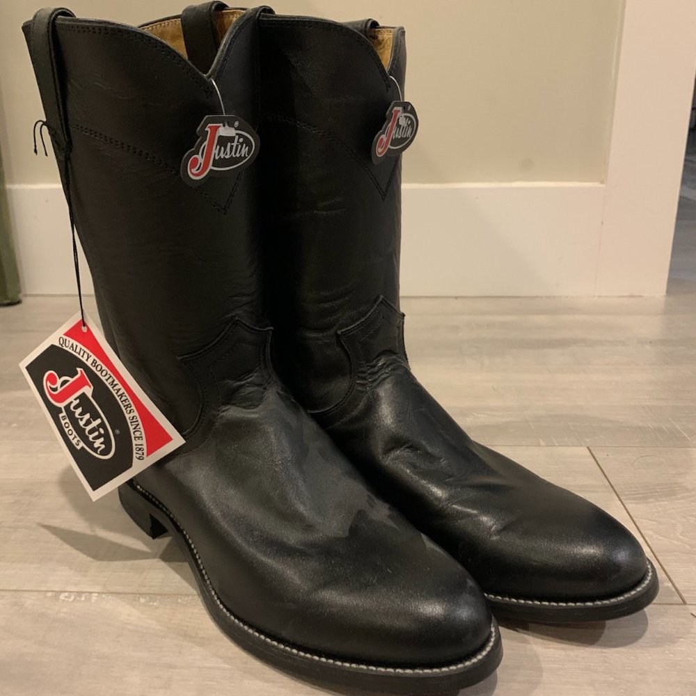 Justin Mens Classic Roper Leather Boots